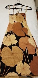 BCBG Max Azria brown flower halter dress